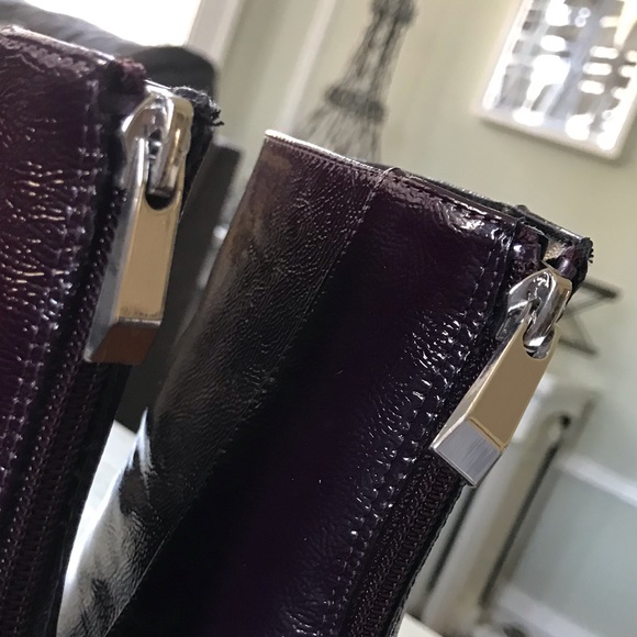 Zara Trafaluc patent finished block heel boots - Picture 8 of 17